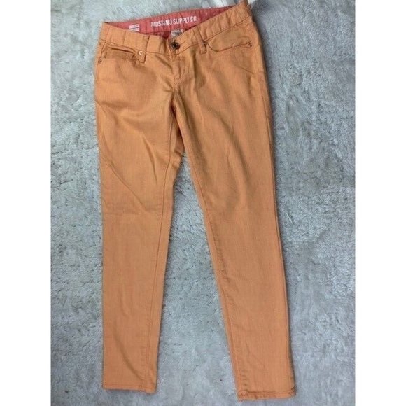 Mossimo Size 5 Womens Ankle Skinny Jeans Low Rise Peach Stretch - Picture 1 of 5